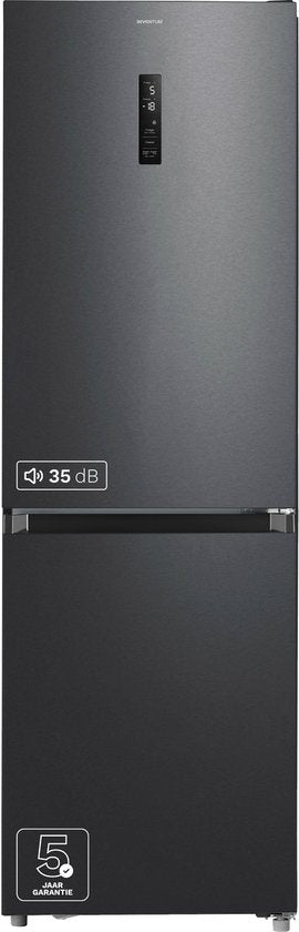 Inventum KV1851B No Frost energiezuinige koel-vriescombinatie - 185cm hoog - 334L - Zeer stil: 35 dB - Superkoelen - Supervriezen - Vrijstaand - Zwart