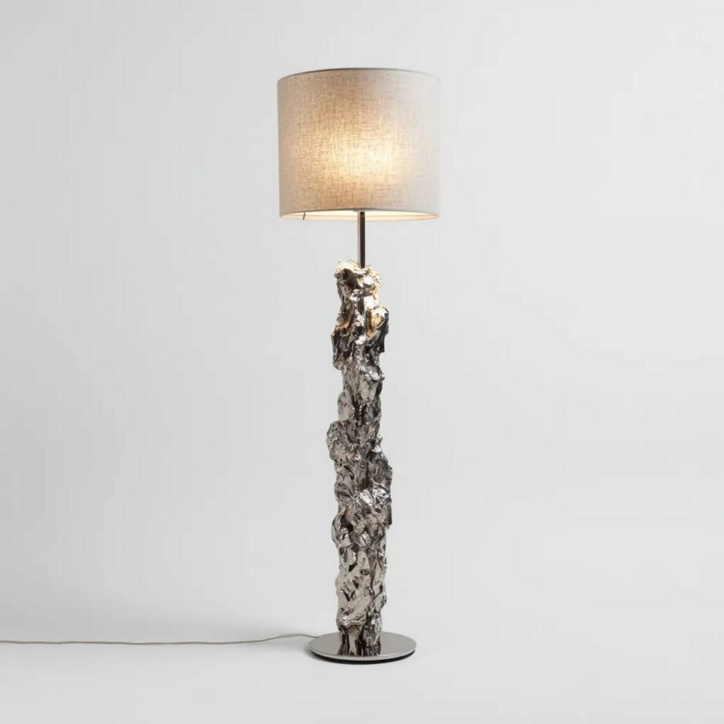 Vloerlamp van metaal en textiel voor de woonkamer - 30 x 30 x 150