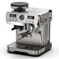 Bresco Barista Espressomachine – Pistonmachine met Koffiemolen – RVS Koffiemachine melkopschuimer – Bonenmaler – Brushed Stainless Steel(Geborsteld RVS)