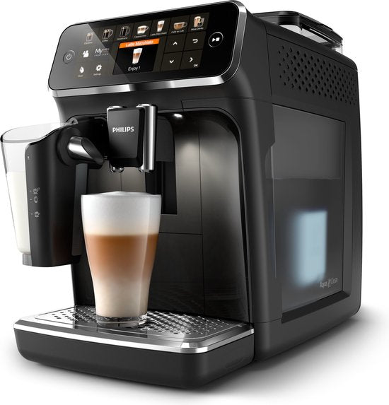 Philips 5400 Series - Espressomachine - 12 Verschillende Dranken - LatteGo Melksysteem - Keramische molen - AquaClean Filter - Volautomatisch - Zwart  Zilver - Koffiemachine met bonen - EP5447/90(Zwart)