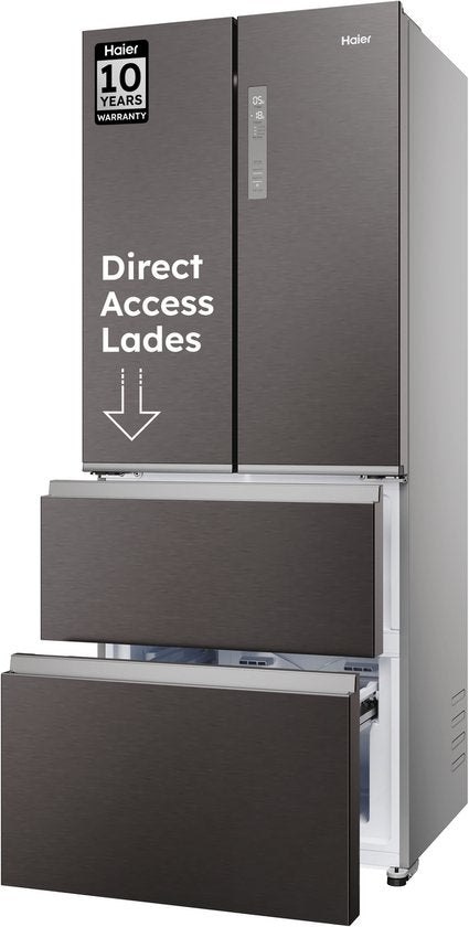 Haier HFR3718ENMD - Koel-vriescombinatie - 467L - Total No Frost - Direct Access lades - 99% Air Surround - Energieklasse E - 10 Jaar Garantie op onderdelen