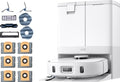 eufy Clean X10 Pro Omni Robotstofzuiger met dweil - Robot Vacuum 8000 Pa zuigkracht, tapijt detectie AI-obstakel vermijding, wast en droogt de dweil, automatisch legen en vullen(White)