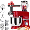 KitchenBrothers Keukenmachine - Keukenrobot - 6-in-1 Keukenmixer - Met Gehaktmolen, Blender en 15 Accessoires - BPA-vrij - 6,2L RVS Kom - Zwart(Set)