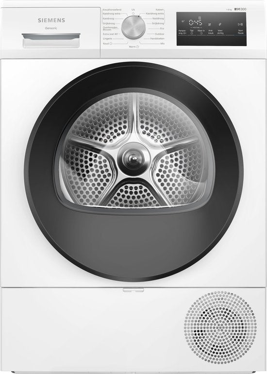 Siemens WT45H20ONL - iQ300 - Wasdroger - Warmtepompdroger - 8 kg - Zeer stil - Uitstekende droogresultaten met autoDry - Outdoor-programma: veilig drogen van waterafstotende kleding en buitenkleding