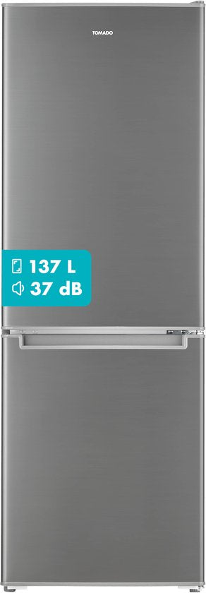 Tomado TCR1420S – Koel-vriescombinatie - 173 liter - Energieklasse D - RVS look(Zilver)
