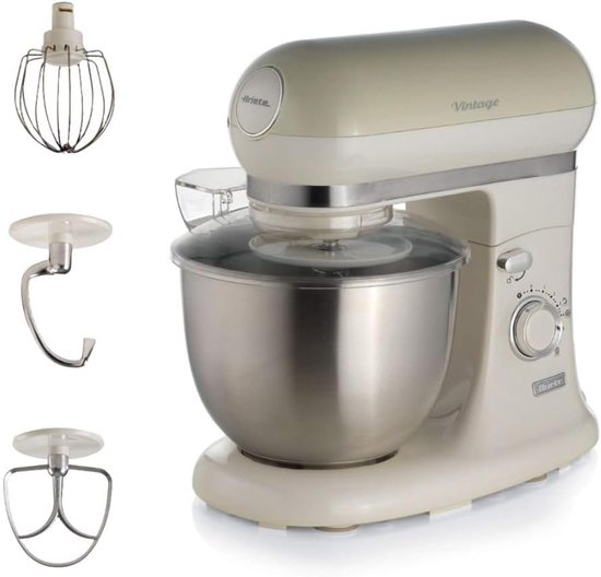 Ariete 1588/04 - Vintage keukenmachine - 5.5 liter - 3 accessoires - 2400 Watt - 7 snelheden - Groen(Beige)